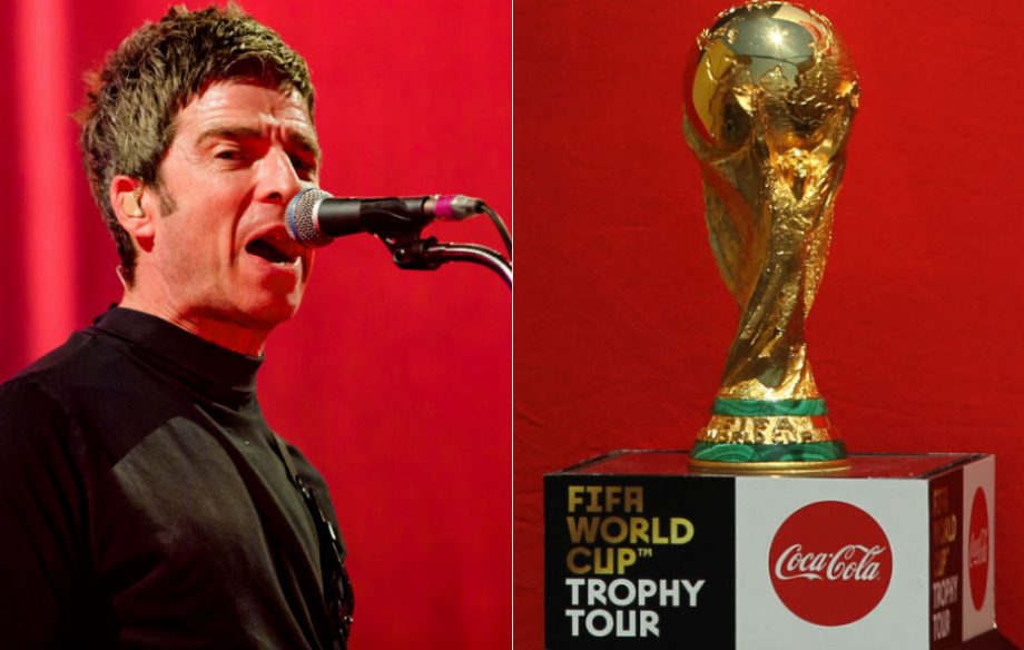 Noel Gallagher and the FIFA World Cup Trophy (GETTY)